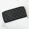 Louis Vuitton Damier Graphite Zippy 钱包 垂直长款钱包 圆形拉链 黑色 IC 芯片内置 M63324