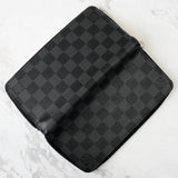 ルイ ヴィトン ダミエ・グラフィット ジッピーウォレット・ヴェルティカル 長財布 ラウンドジップ ブラック ICチップ内蔵 M63324 - NEWSED
