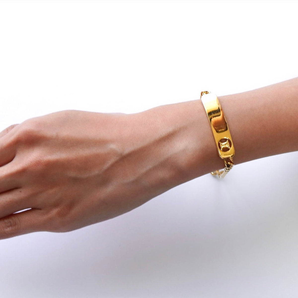 Celine Vintage Triomphe Chain ID Bracelet GP Gold | ブランド古着を