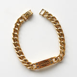 ID Plate Motif GP Gold Chain Bracelet - NEWSED
