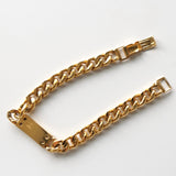 ID Plate Motif GP Gold Chain Bracelet - NEWSED