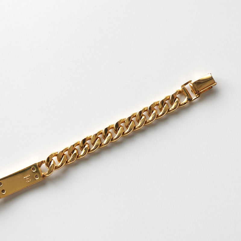 ID Plate Motif GP Gold Chain Bracelet - NEWSED