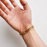 ID Plate Motif GP Gold Chain Bracelet - NEWSED