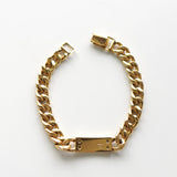 ID Plate Motif GP Gold Chain Bracelet - NEWSED
