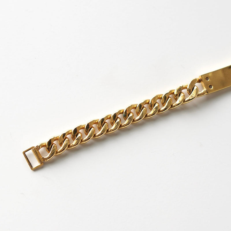 ID Plate Motif GP Gold Chain Bracelet - NEWSED