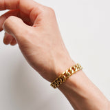 ID Plate Motif GP Gold Chain Bracelet - NEWSED