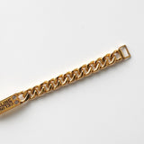ID Plate Motif GP Gold Chain Bracelet - NEWSED
