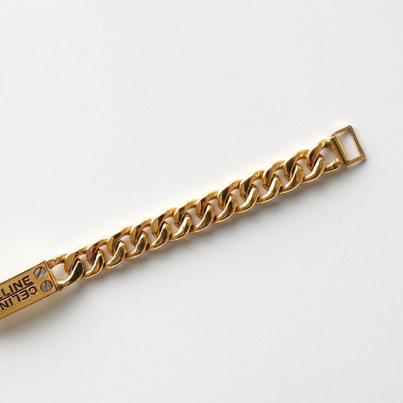 ID Plate Motif GP Gold Chain Bracelet - NEWSED