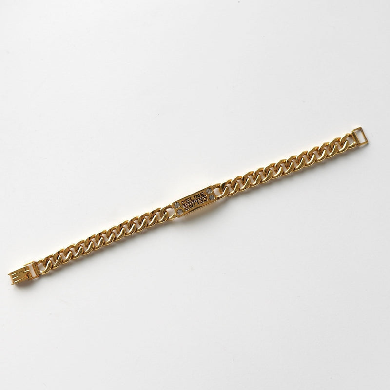 ID Plate Motif GP Gold Chain Bracelet - NEWSED