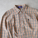 Logo embroidere burberry checked shirt