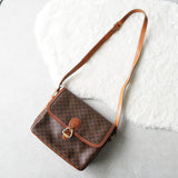 Macadam patterned leather shoulder bag