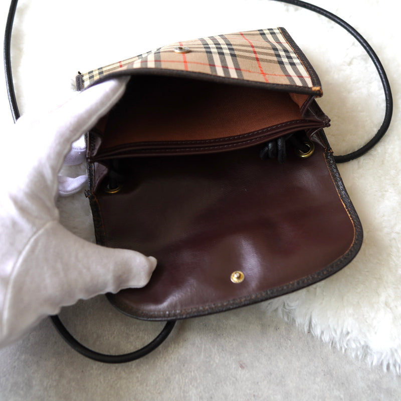 80's〜90's｜Burberry checked mini shoulder bag