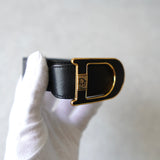 Logo buckle leather belt