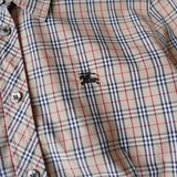 Logo embroidere burberry checked shirt