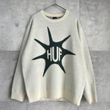 ハフ IMPACT CREWNECK SWEATER ロゴ ニット オフホワイト - NEWSED