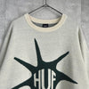 ハフ IMPACT CREWNECK SWEATER ロゴ ニット オフホワイト
