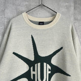 ハフ IMPACT CREWNECK SWEATER ロゴ ニット オフホワイト - NEWSED