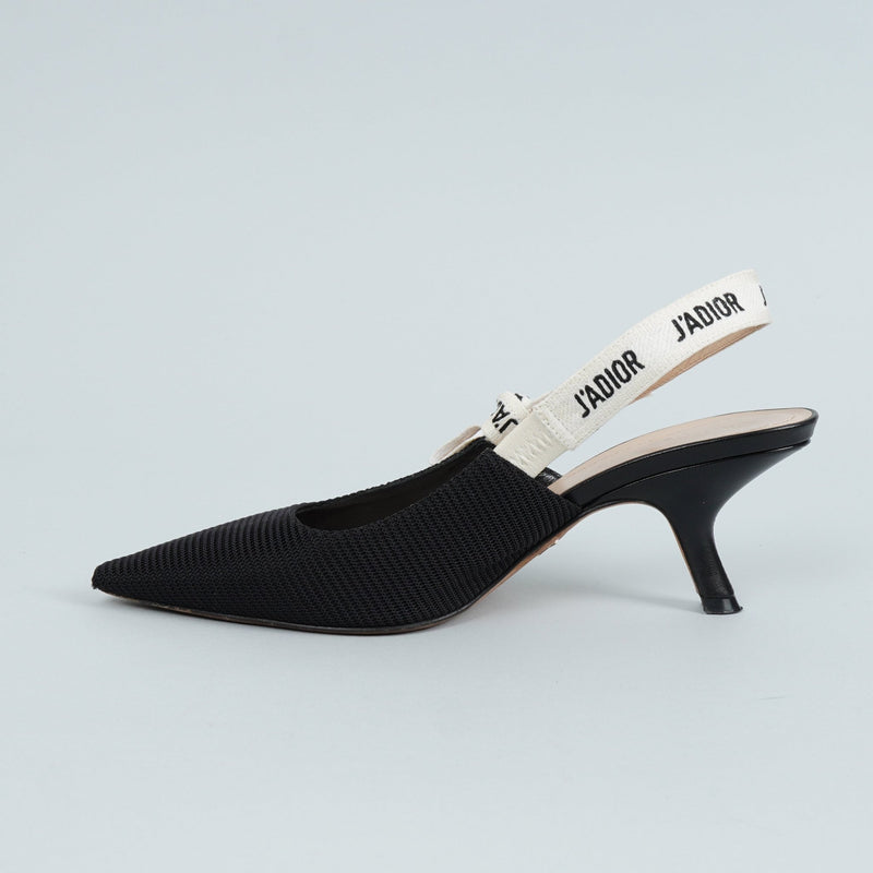 ディオール J'Adior スリングバックパンプス ブラック 37 1/2 D / 24.0cm〜24.5cm - NEWSED