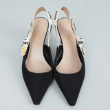 ディオール J'Adior スリングバックパンプス ブラック 37 1/2 D / 24.0cm〜24.5cm - NEWSED