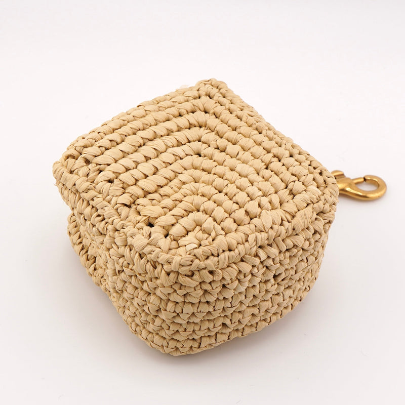 Jamie Cassandra Logo Raffia Mini Pouch - NEWSED