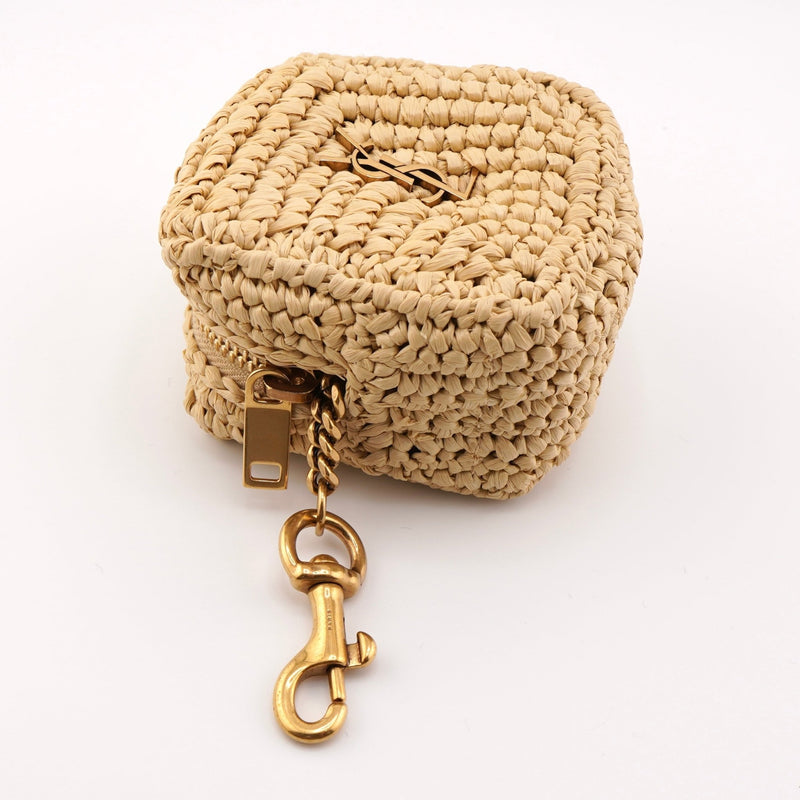 Jamie Cassandra Logo Raffia Mini Pouch - NEWSED