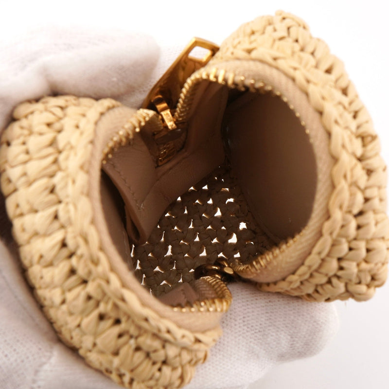 Jamie Cassandra Logo Raffia Mini Pouch - NEWSED