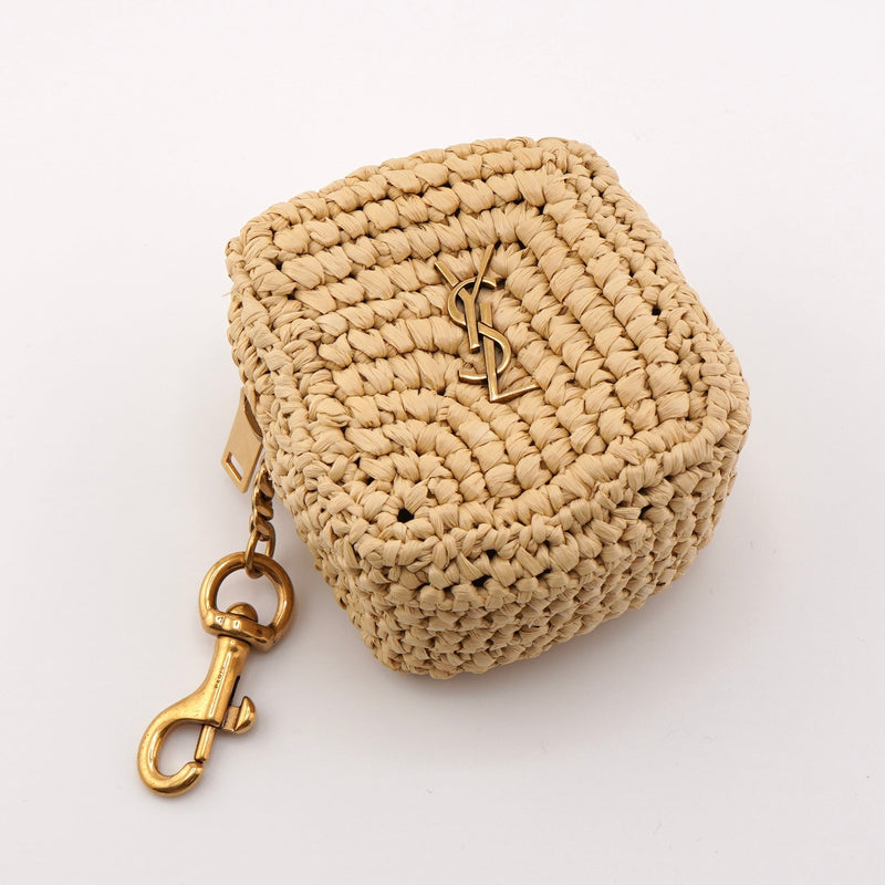 Jamie Cassandra Logo Raffia Mini Pouch - NEWSED