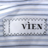 ヴィエン JERSEY SLEEVES SHIRT ストライプ柄 ドッキングデザイン 長袖シャツ ブルー M メンズ - NEWSED