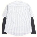 ヴィエン JERSEY SLEEVES SHIRT ストライプ柄 ドッキングデザイン 長袖シャツ ブルー M メンズ - NEWSED