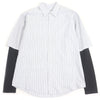 ヴィエン JERSEY SLEEVES SHIRT ストライプ柄 ドッキングデザイン 長袖シャツ ブルー M メンズ