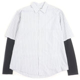 ヴィエン JERSEY SLEEVES SHIRT ストライプ柄 ドッキングデザイン 長袖シャツ ブルー M メンズ - NEWSED