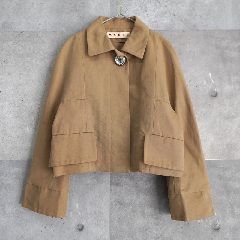 Jewelry Button Cropped Jacket - NEWSED