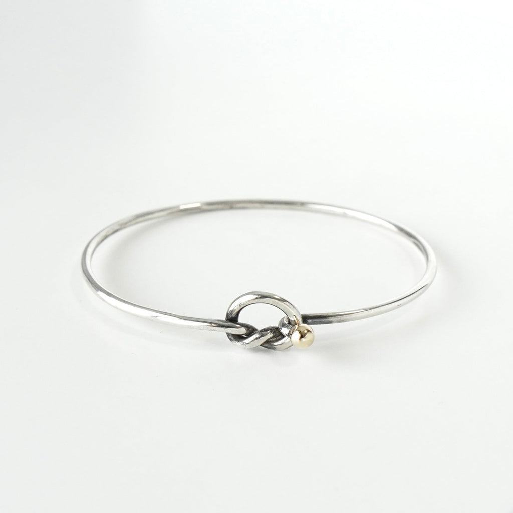 ティファニー ラブノット K18 × SV925 バングル ブレスレット シルバー