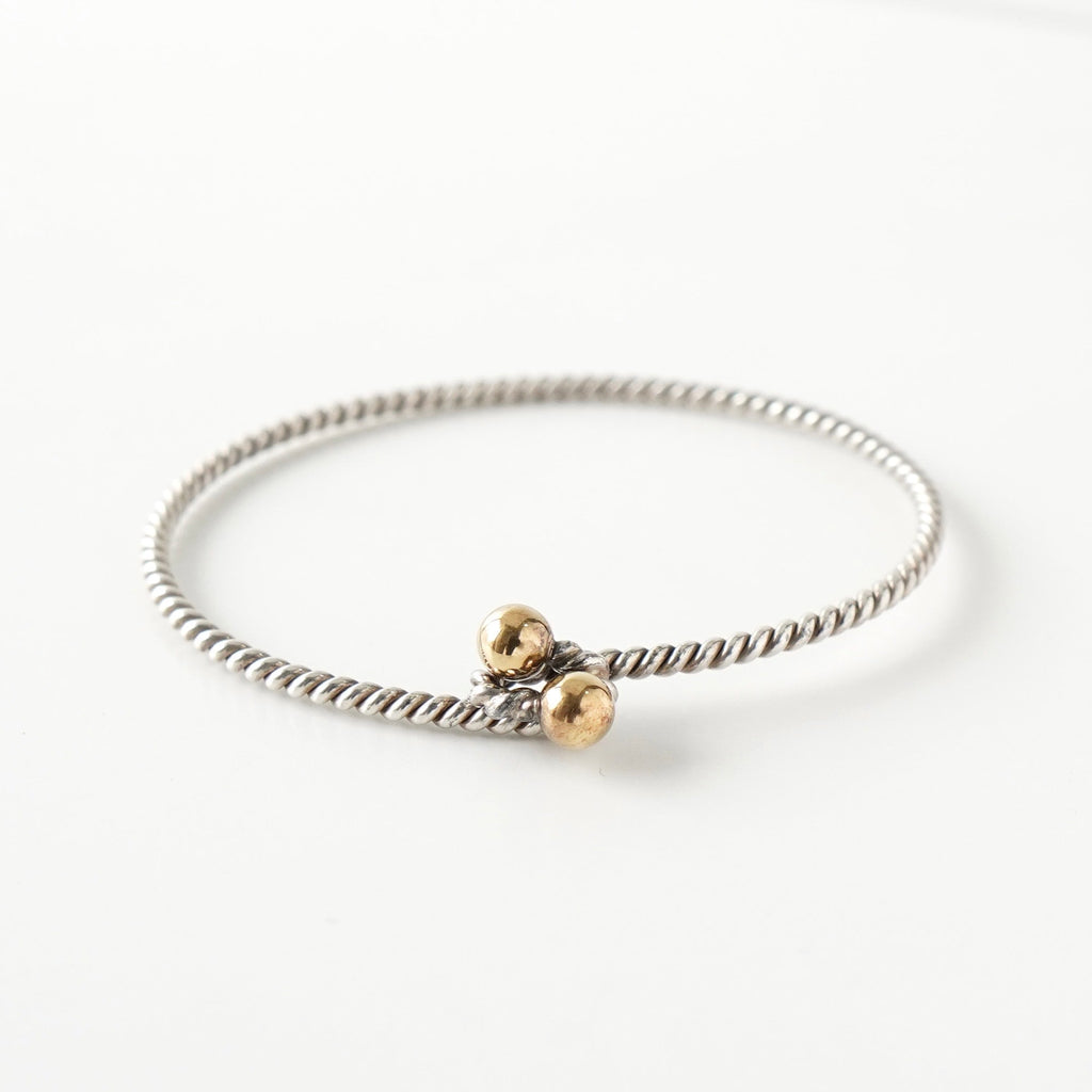 ティファニー ラブノット ロープモチーフ K18 × SV925 バングル ブレスレット シルバー / ゴールド