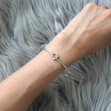 ティファニー ラブノット K18 × SV925 バングル ブレスレット シルバー - NEWSED