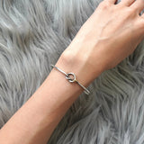 ティファニー ラブノット K18 × SV925 バングル ブレスレット シルバー - NEWSED