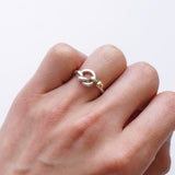 ティファニー ラブノット K18 × SV925 指輪 リング ゴールド 750 18金 シルバー 14号 - NEWSED