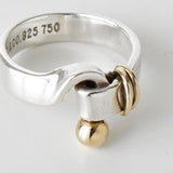 ティファニー フック&アイ K18 × SV925 指輪 リング ゴールド 750 18金 シルバー 7号 - NEWSED