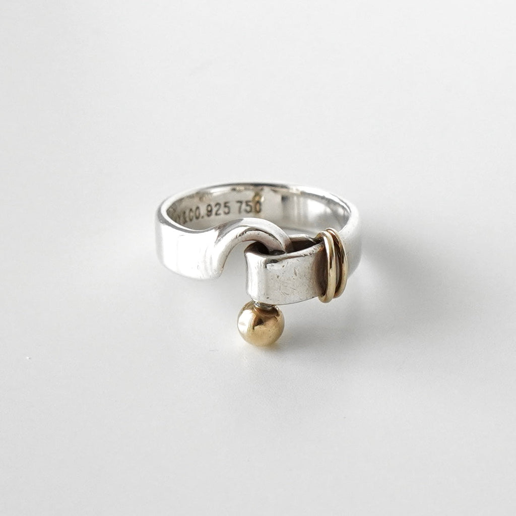 ティファニー フック&アイ K18 × SV925 指輪 リング ゴールド 750 18金 シルバー 8号