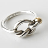 ティファニー ラブノット K18 × SV925 指輪 リング ゴールド 750 18金 シルバー 9号 - NEWSED