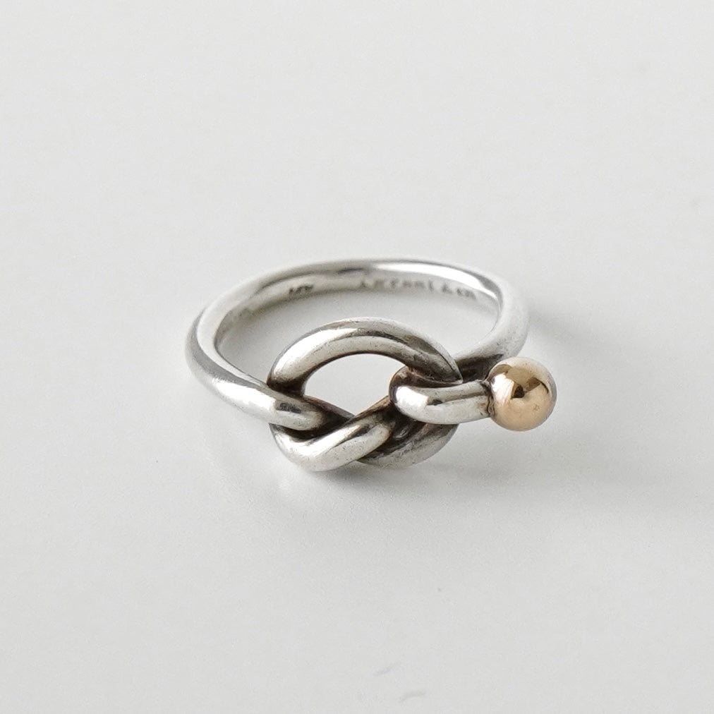 ティファニー ラブノット K18 × SV925 指輪 リング ゴールド 750 18金 シルバー 9号