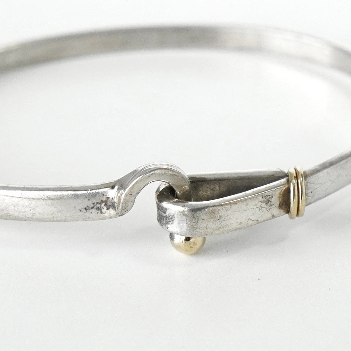 ティファニー フック＆アイ K18 × SV925 バングル ブレスレット コンビ