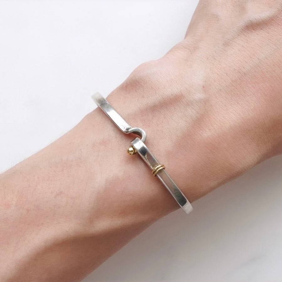 ティファニー フック＆アイ K18 × SV925 バングル ブレスレット コンビ