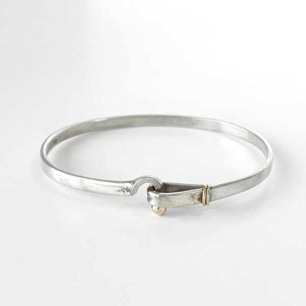 ティファニー　フックアンドアイ　コンビ　バングル　SV925　750 磨き済み ティファニー フック＆アイ K18 × SV925 バングル ブレスレット コンビ