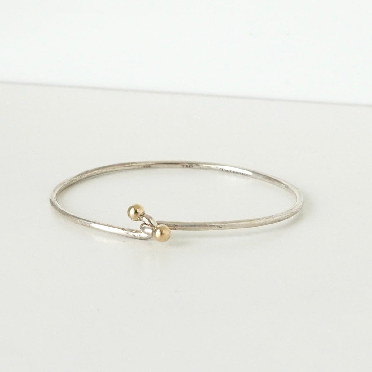 シルバー925 と18Kシンプルバングル ティファニー ティファニー TIFFANY&Co. ダブルフック＆アイ バングル シルバー925