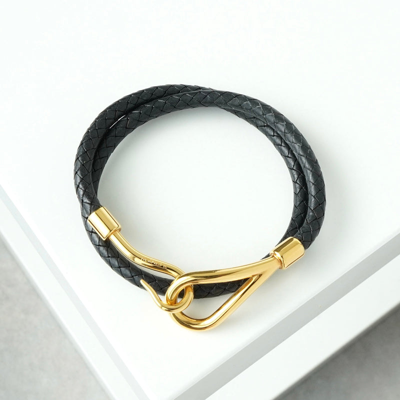 エルメス レザー ジャンボ チョーカー ブレスレット ブラック