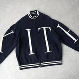 KITH Big Letter New York Full Zip Sweater レーター ニューヨーク フルジップ ニット ネイビー - NEWSED
