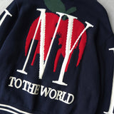 KITH Big Letter New York Full Zip Sweater レーター ニューヨーク フルジップ ニット ネイビー - NEWSED