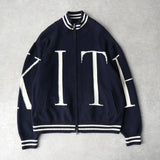 KITH Big Letter New York Full Zip Sweater レーター ニューヨーク フルジップ ニット ネイビー - NEWSED