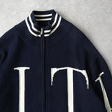 KITH Big Letter New York Full Zip Sweater レーター ニューヨーク フルジップ ニット ネイビー - NEWSED